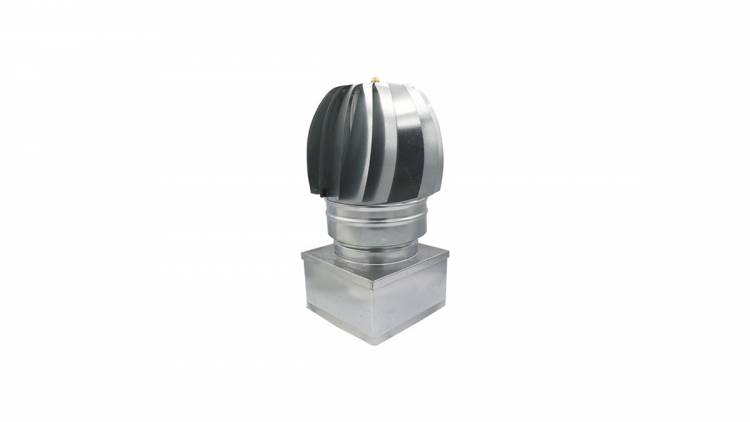 Aspiratore Eolico Zincato con Base Quadrata