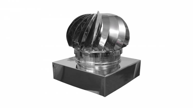 Aspiratore Eolico Inox con Base Quadrata