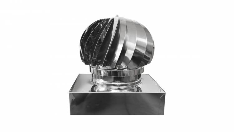 Aspiratore Eolico Inox con Base Rettangolare
